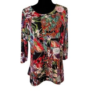 Peck & Peck Multicolor Floral Women's Blouse Size XL